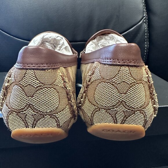 NIB! Coach Women's 8B Mona Driver In Signature Jacquard Saddle/Walnut  CC639 - Picture 6 of 10